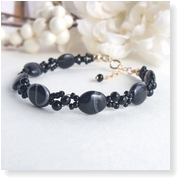 黒縞瑪瑙ブレスレット