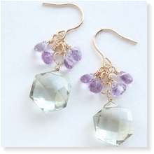 よくばりアメジストピアス